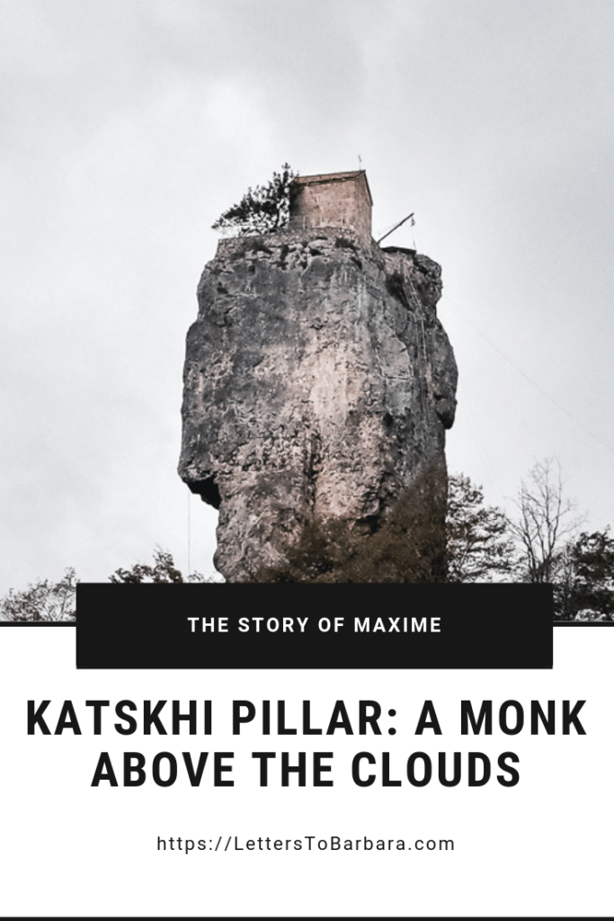 Maxime lives alone for 25 years on the Katskhi Pillar