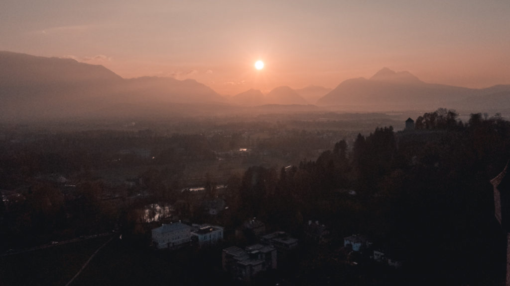 The view of the Alps from Salzburg
