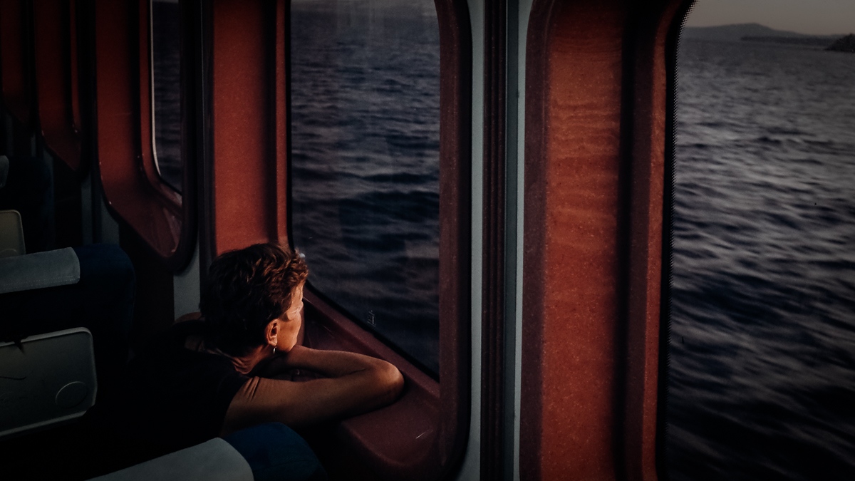 Ferry Tales people on a slow journey Anafi Aegean Sea Greece