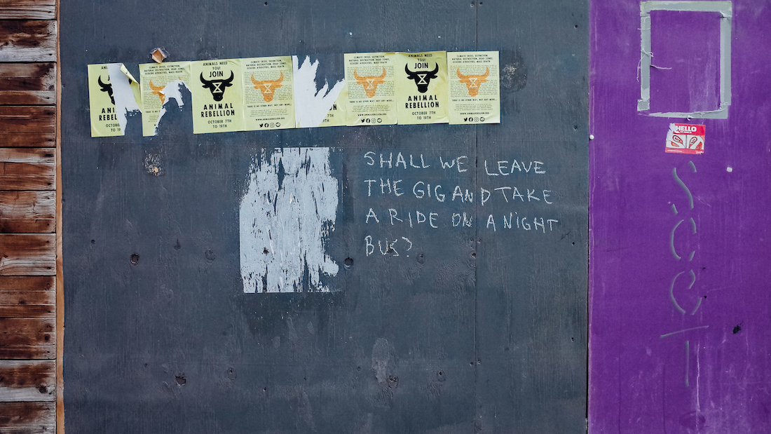 Shall we leave the gig graffiti