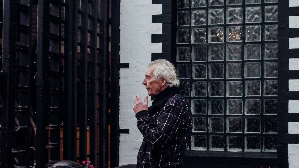 The Glaswegians Ashton Lane pub man smoking