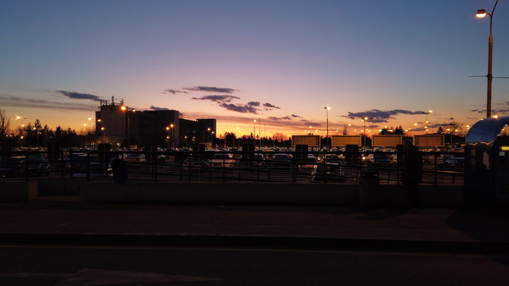 Osmo pocket sunset in Bucharest Airport