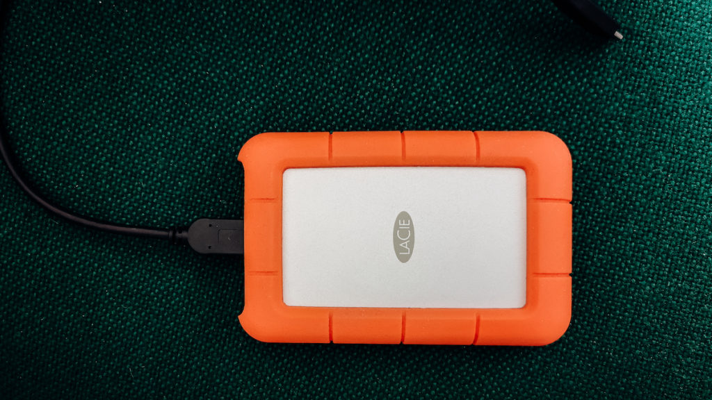 Travel blogging gear LaCie External Hard Drive 4 TB rugged