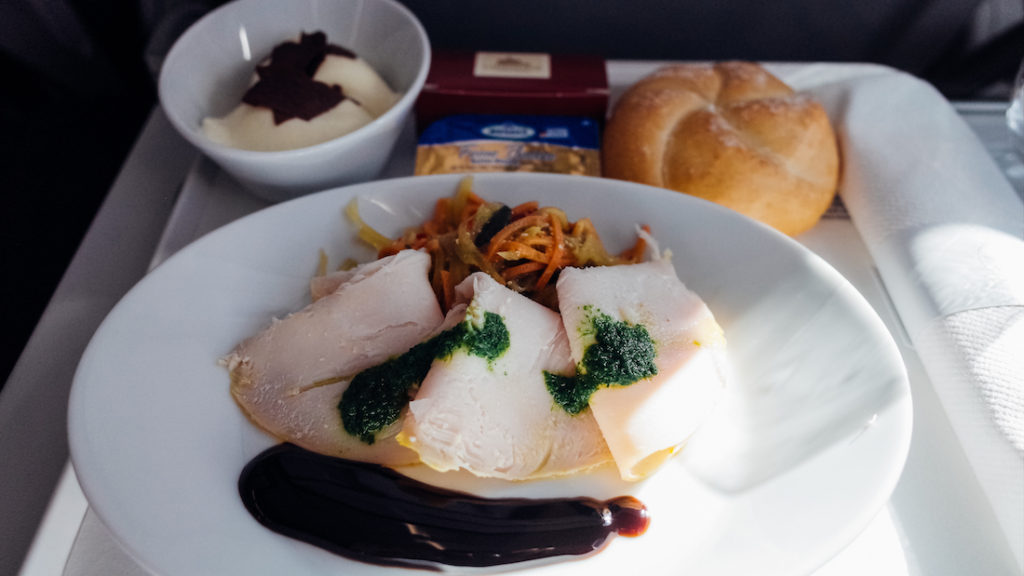 Lufthansa menu from Berlin to Frankfurt