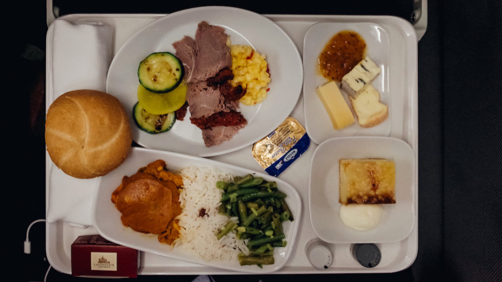 My first flight after the lockdown Frankfurt to Athens Business class menu