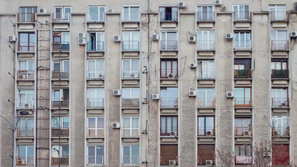 Architecture in bucharest old facade