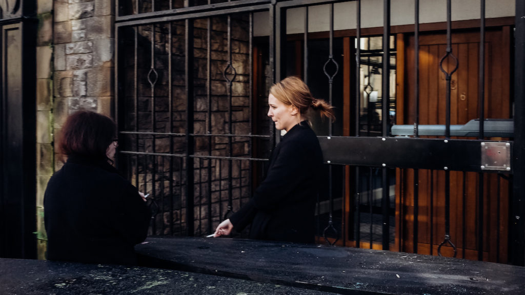 Edinburgh Street photography cigarette break Royal Mile