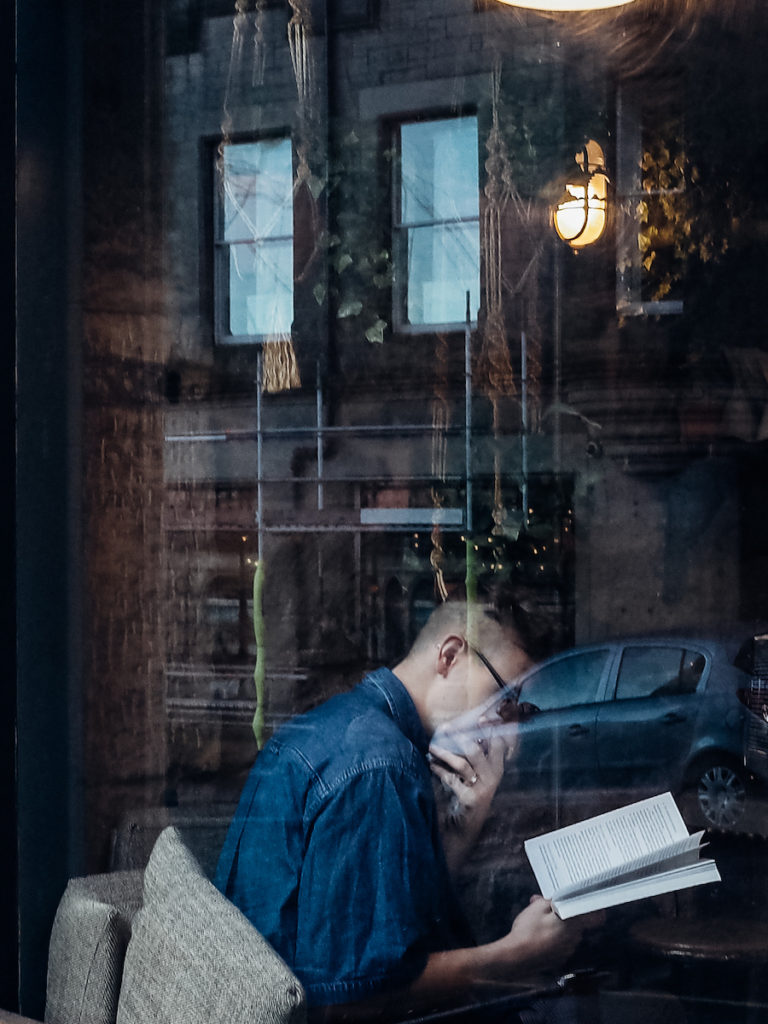 Man reading a book