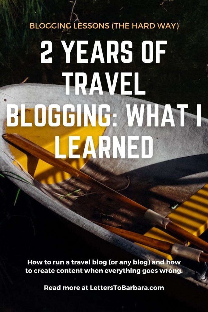 Two years of travel blogging lessons tips Pin1