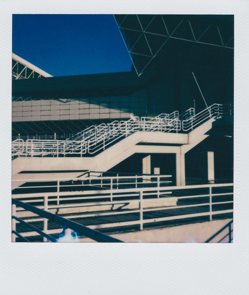 A detail from the Olympic Stadium of Athens polaroid