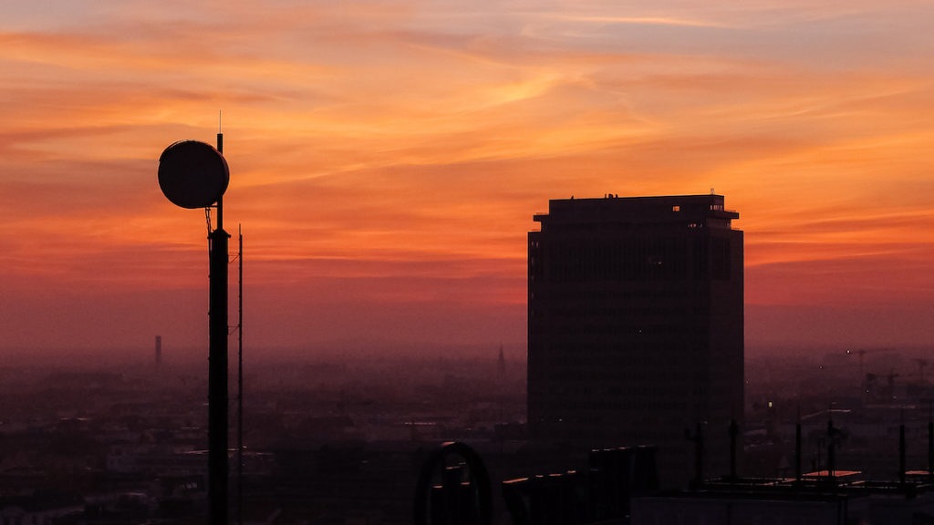 Berlin sunset skyline