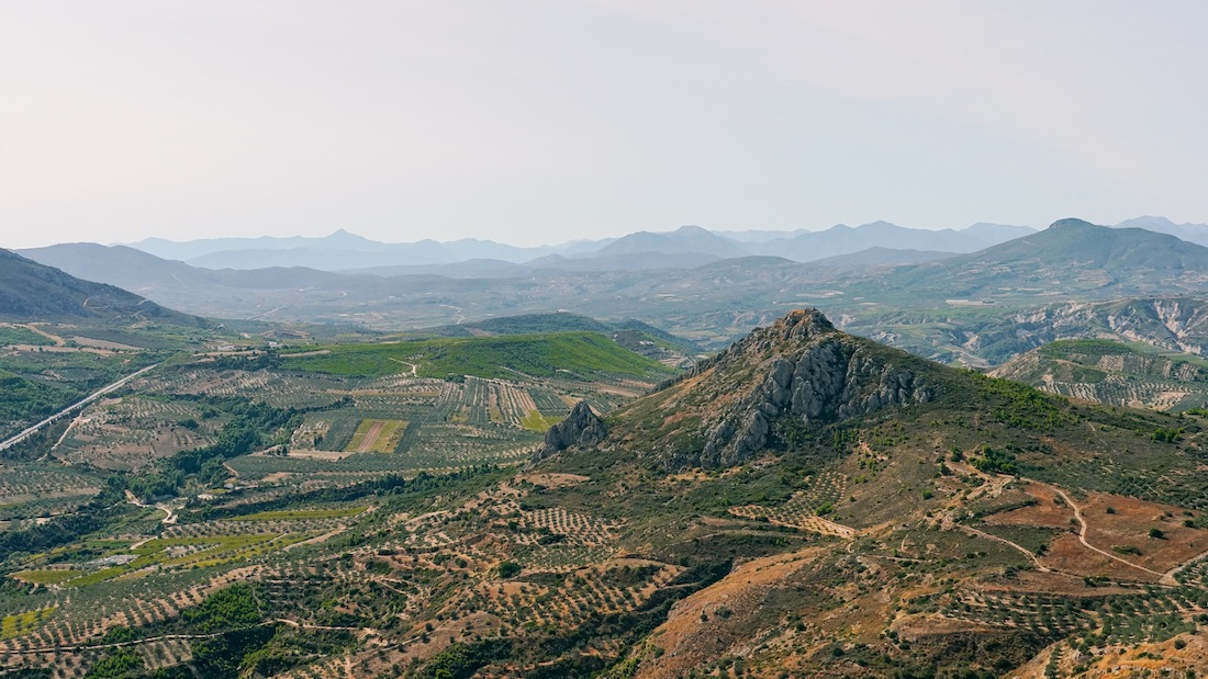 Stunning views of Peloponnese from the top of Acrocorinth castle