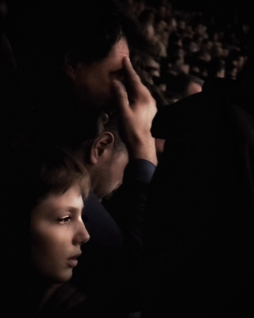 Street photography at night in a football match in Athens