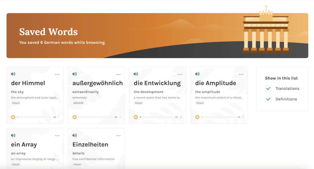 Saved words on your Toucan dashboard