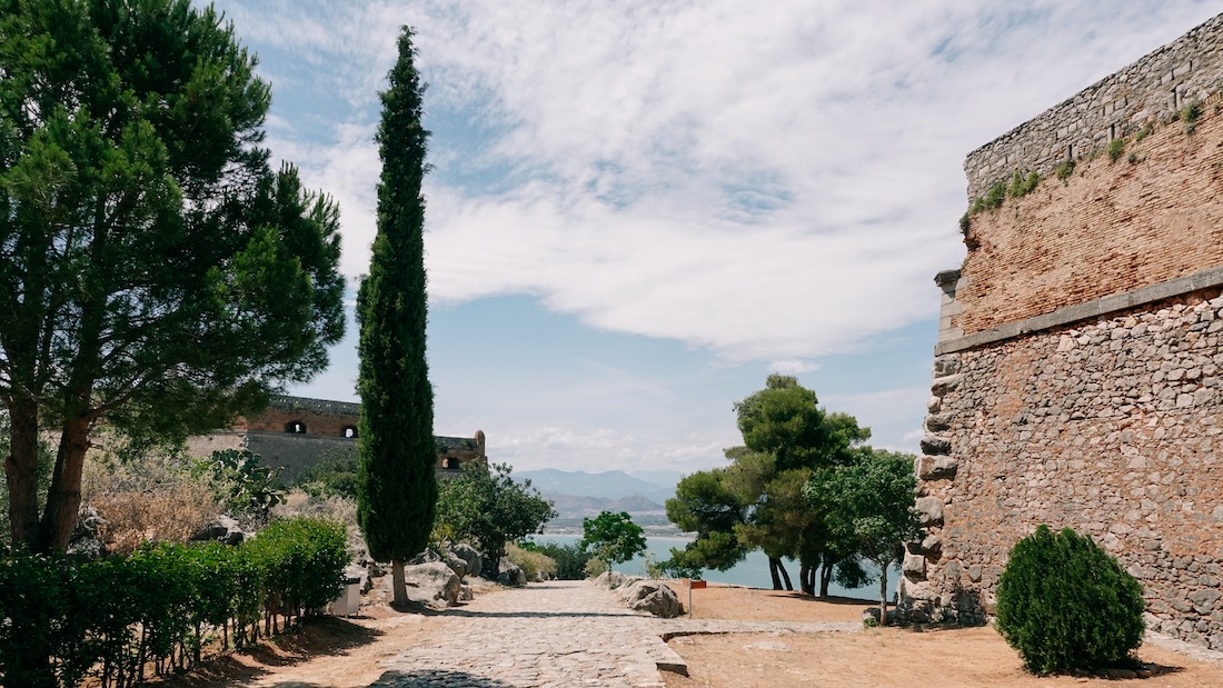 The Palamidi Fortress entrance in Nafplio, Greece