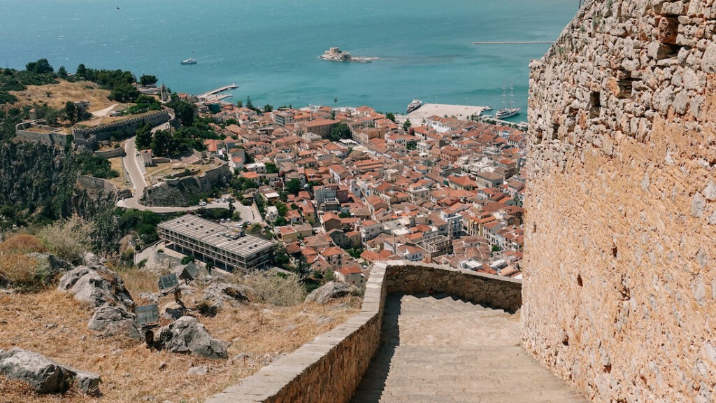 The steps from Palamidi towards Nafplio