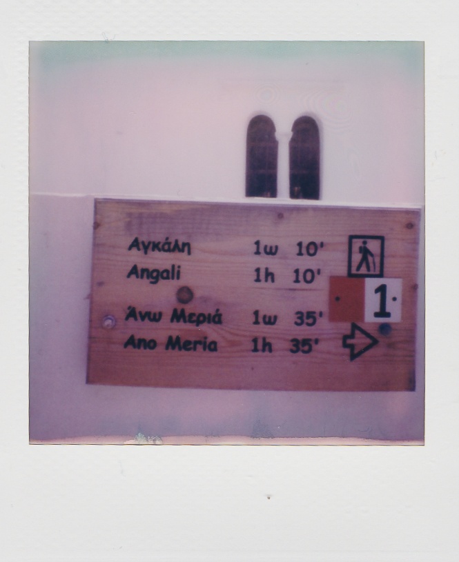 Street sign at chora Folegandros Polaroid Gojpg