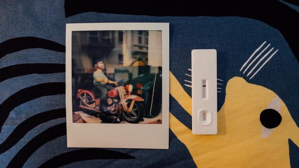 15 minutes from now, a Polaroid and self test for Covid