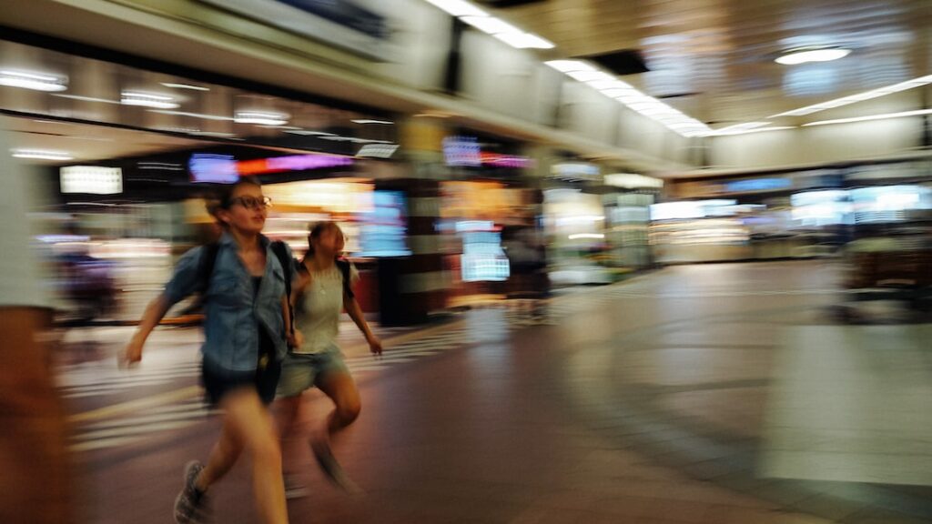 Rushing to get a train of Deutsche Bahn
