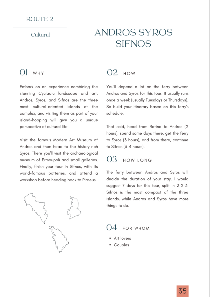 Island-hopping Cyclades example