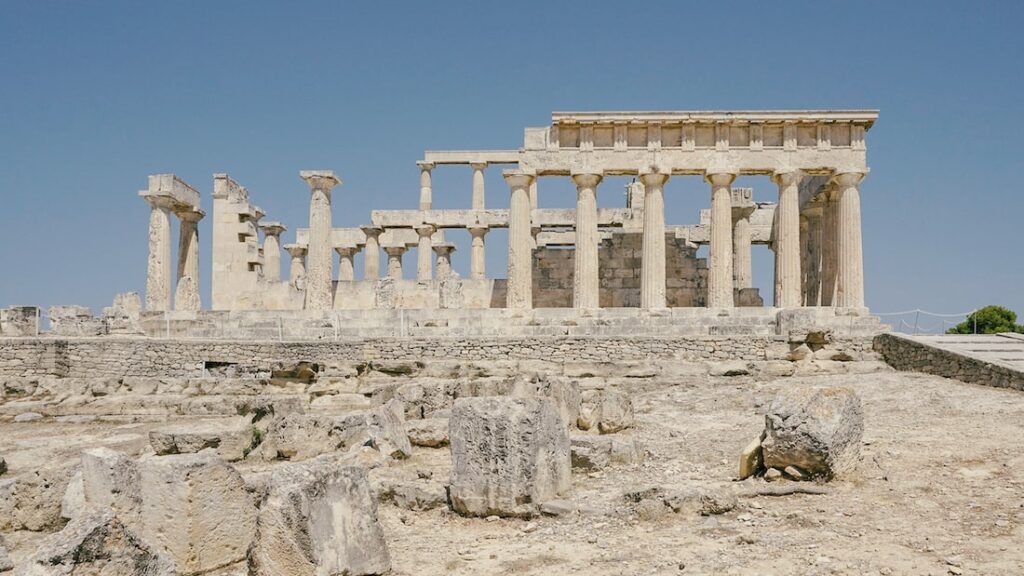 The temple of Aphaia in Aegina Greece