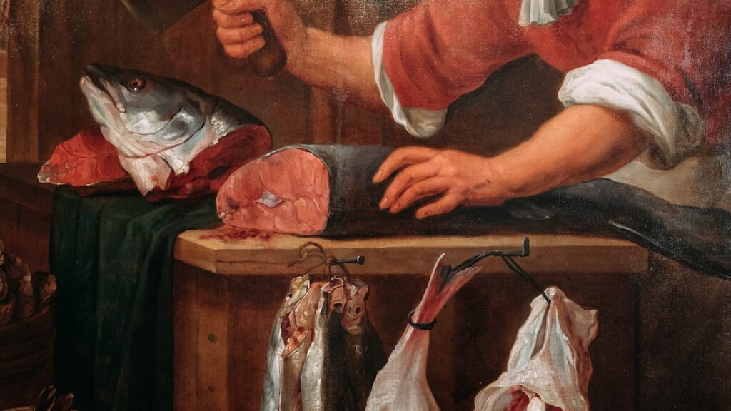 David Teniers Fishmonger detail
