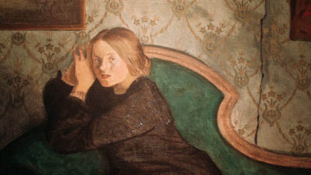 Ivar Arosenius The artist's wife detail at Gothenburg Museum of Art