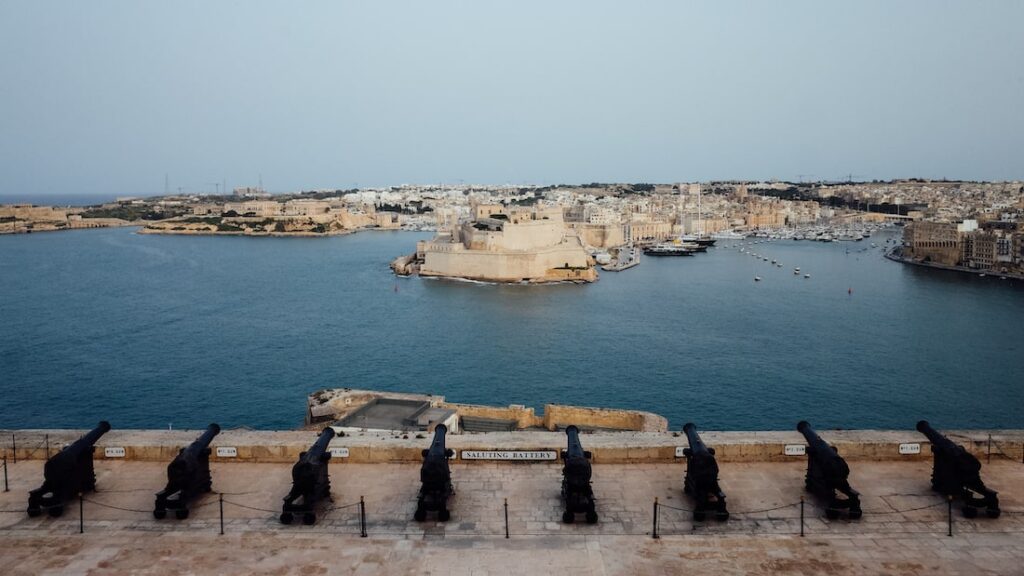 The Saluting Battery in the Upper Barrakka Gardens in Malta