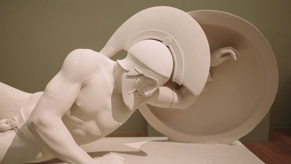 Plaster cast Detail from Dying Warrior called Laomedon acquired 1852 The Art of Replication at Draiflessen Collection