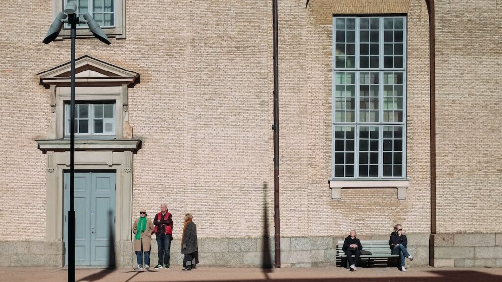 People enjoying the sun in Gothenburg city break