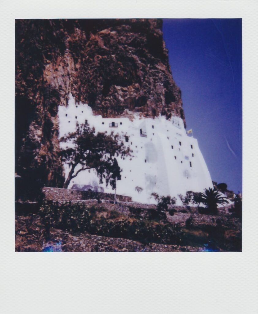 Hozoviotissa Monastery Amorgos island Polaroid Impulse AF
