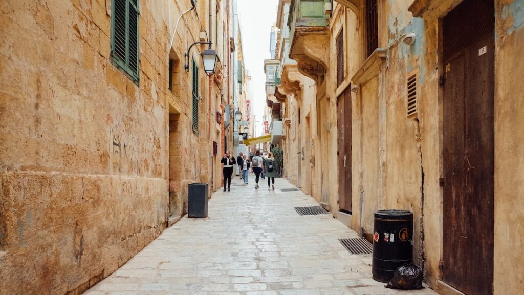Part of Strait Street in Valletta - V Thomas Pynchon