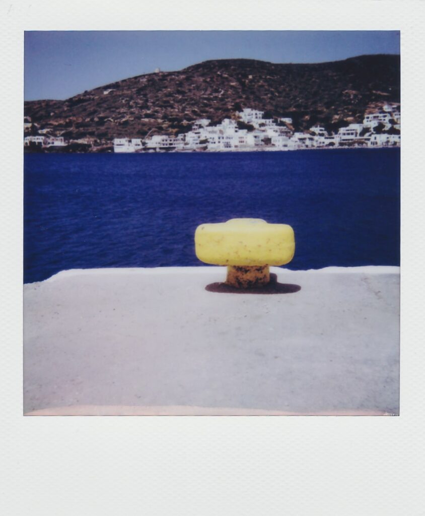 Polaroid Diaries Katapola Bay Amorgos island Polaroid Impulse AF