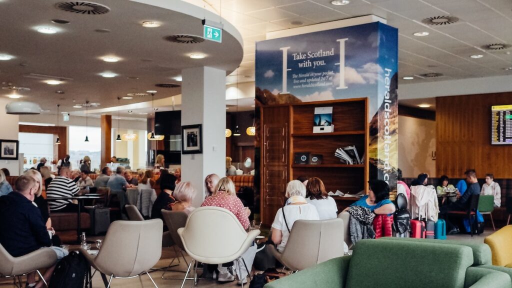 The Business Class lounge at Glasgow International Airport