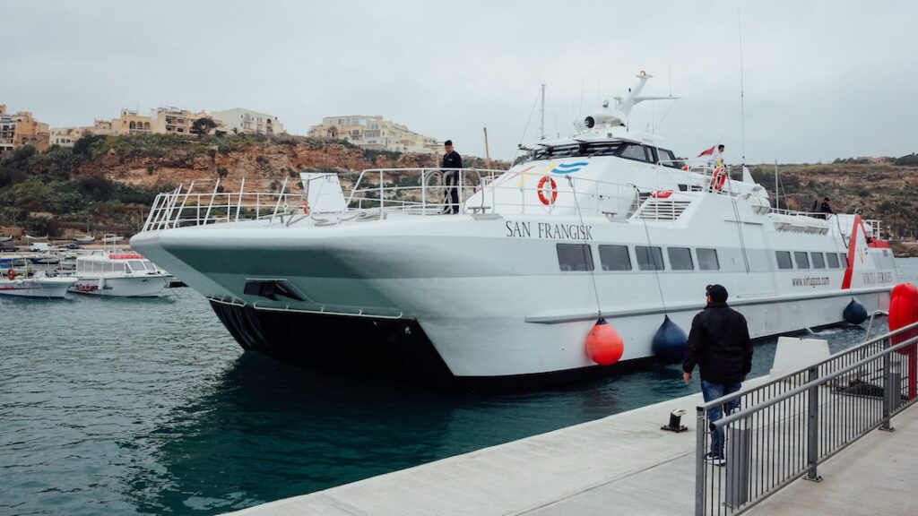 The catamaran from Valletta to Gozo