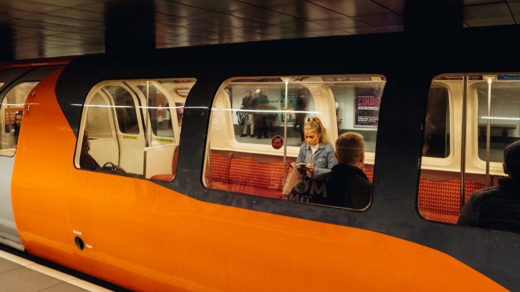 The orange Glasgow subway