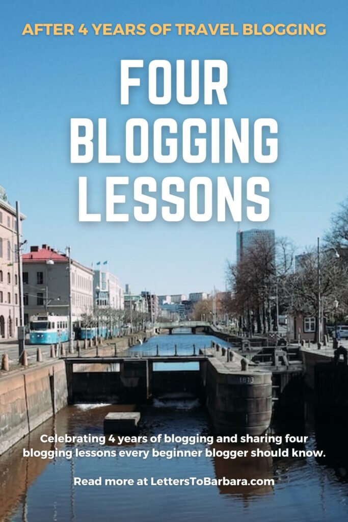 Four years of travel blogging - Four blogging lessons Pin