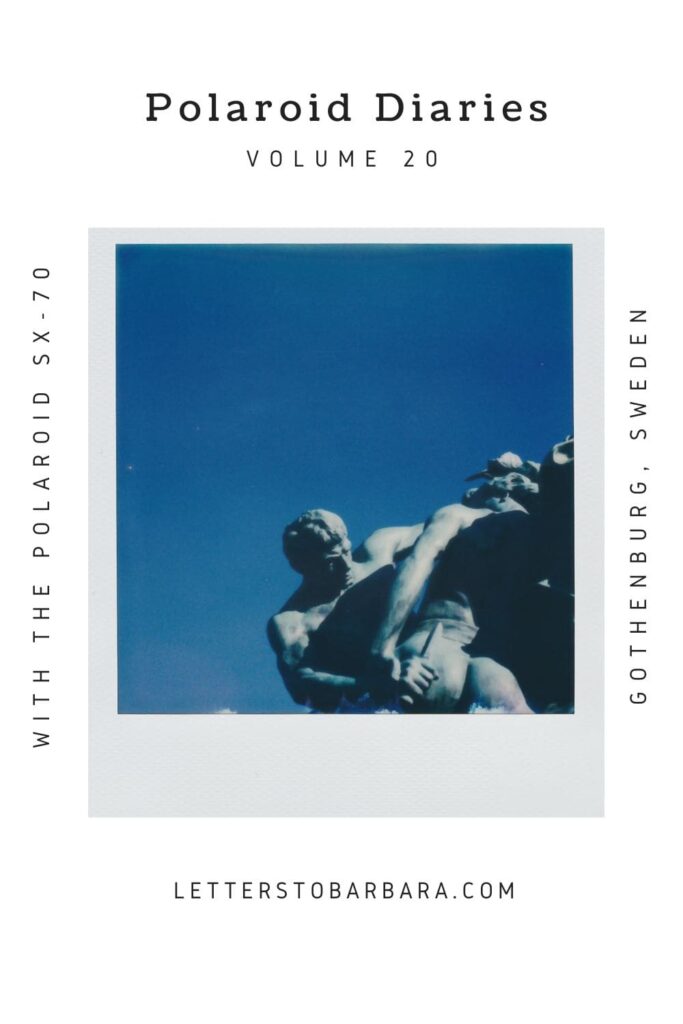 Polaroid Diaries Gothenburg statues and architecture Polaroid SX-70 Pin