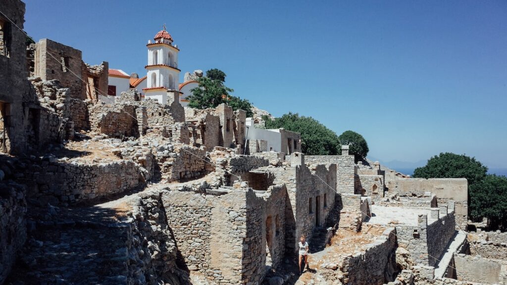 Mikro Chorio abandoned settlement in Tilos Greece travel guide