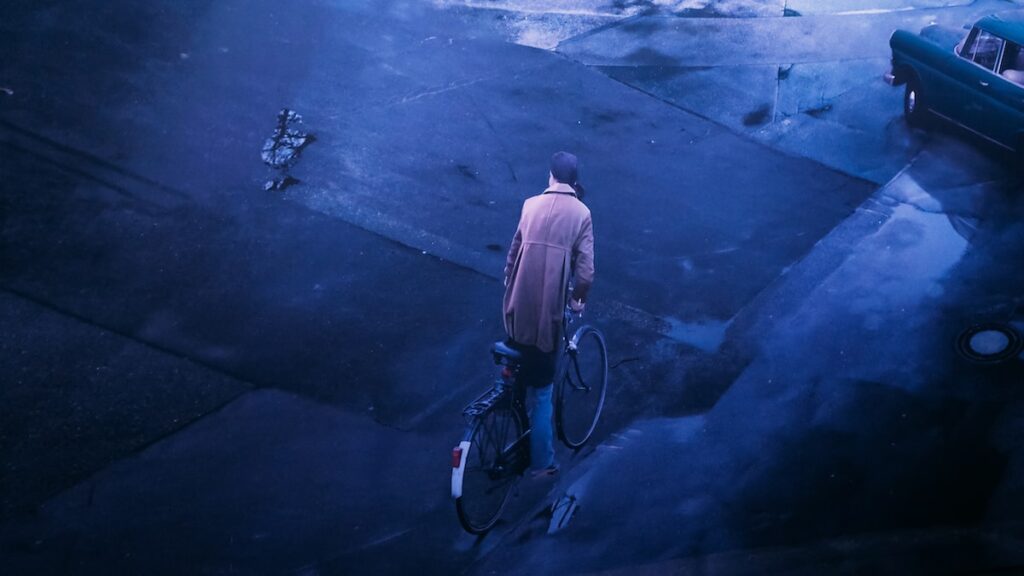 The biker; detail.