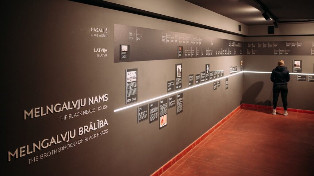 A timeline of the exhibition on the cellar of the House of the Black Heads