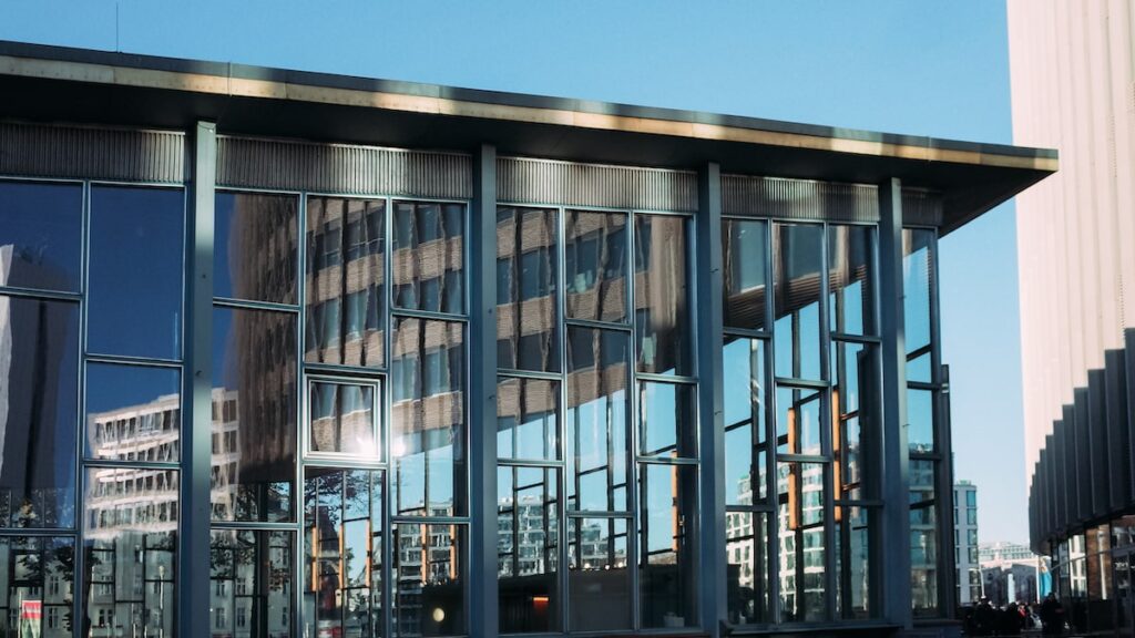 Architectural detail from the Tränenpalast - Palace of Tears Berlin