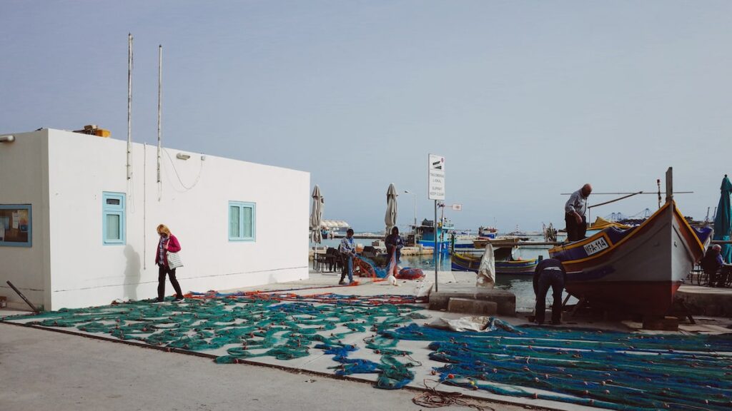 Marsaxlokk Malta fishing nets