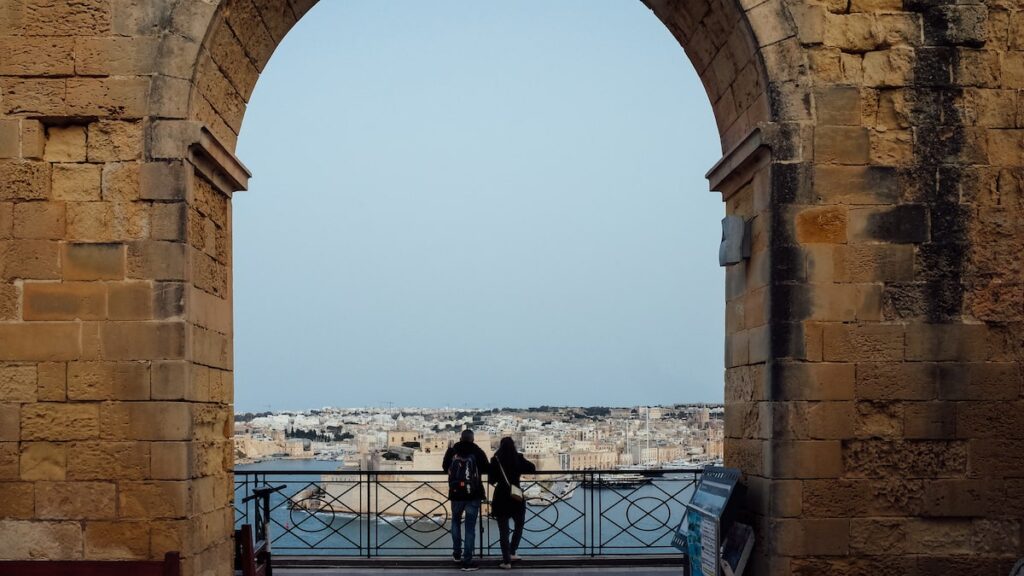 A couple enjoying the view in Valletta, Malta - April 2022 Year Review