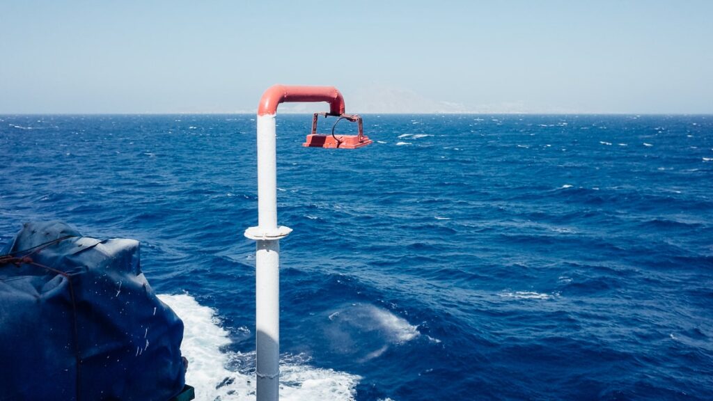 A ferry sailing the Aegean Sea