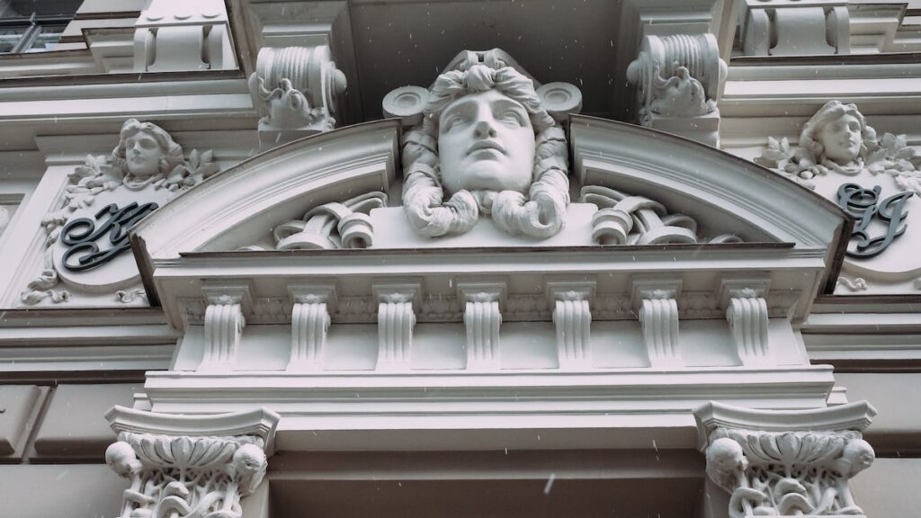 Ornament detail in Art Nouveau facade in Riga