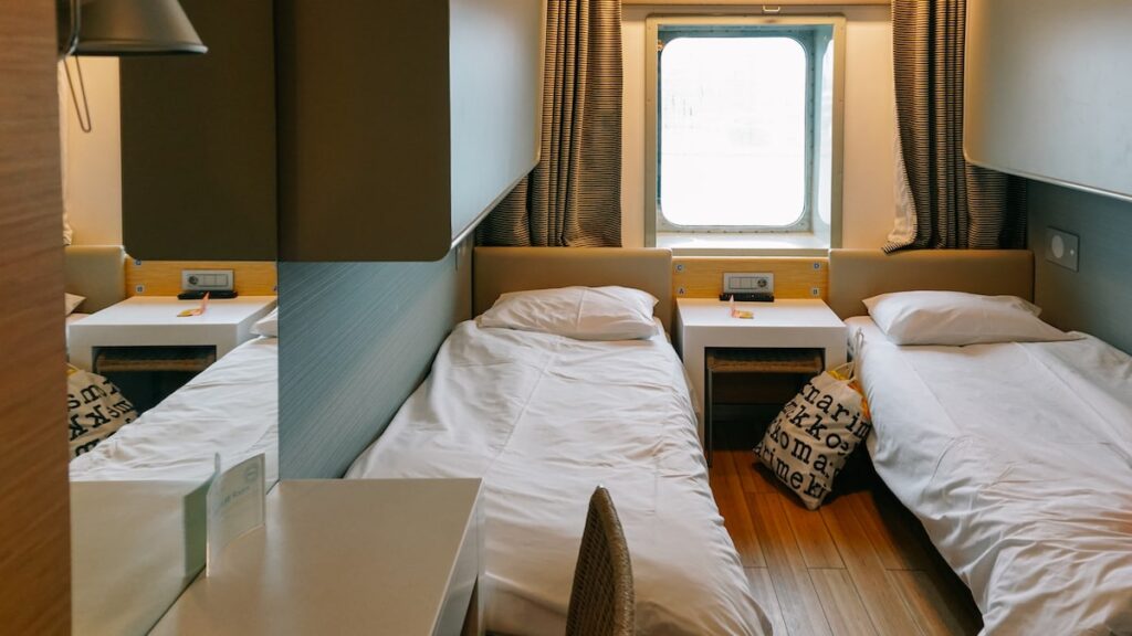 The cabin of Blue Star Ferries in Greece