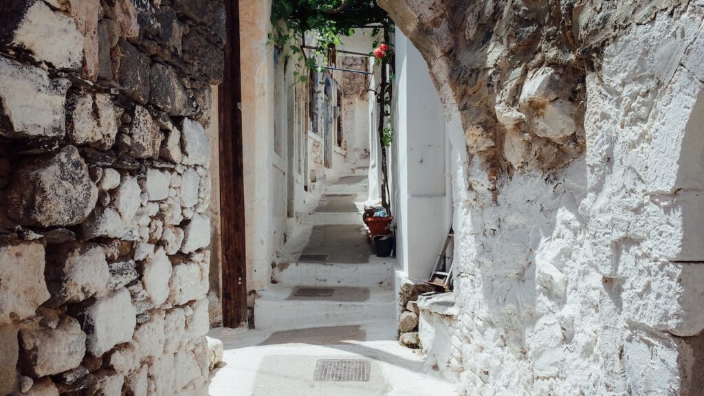 The abandoned village of Emporeios in Nisyros, Greece