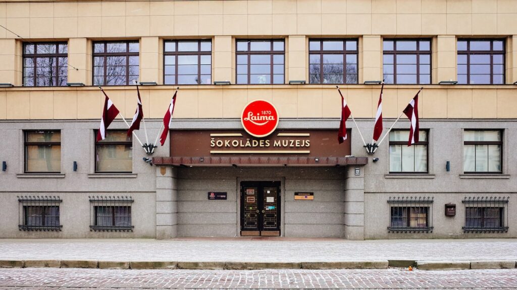 A photo of the Laima Chocolate Factory in Riga, Latvia