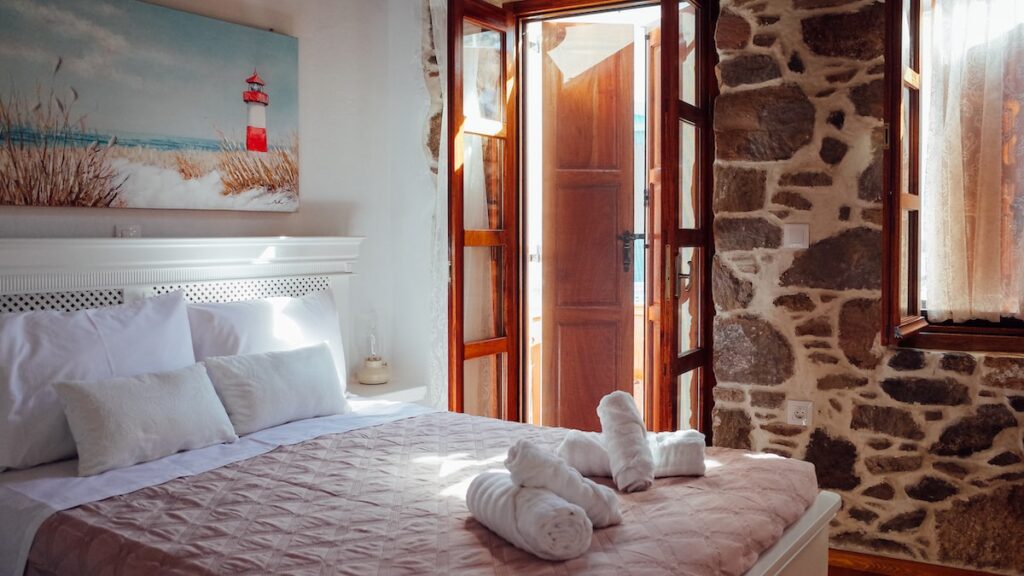 The interior of the Patriko Nisyrian Guesthouse
